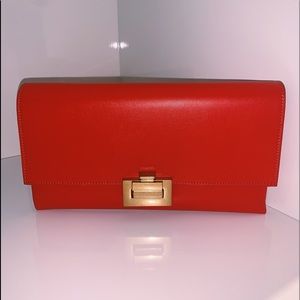 Sondra Roberts Red Leather Clutch
